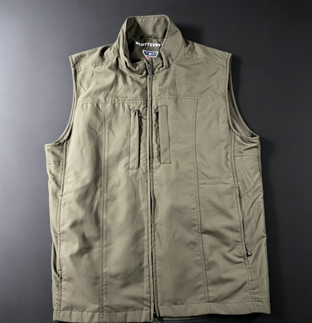 SCOTTeVest RFID Travel Vest Mens Large Full Zip RFID Photographer Utility Golf